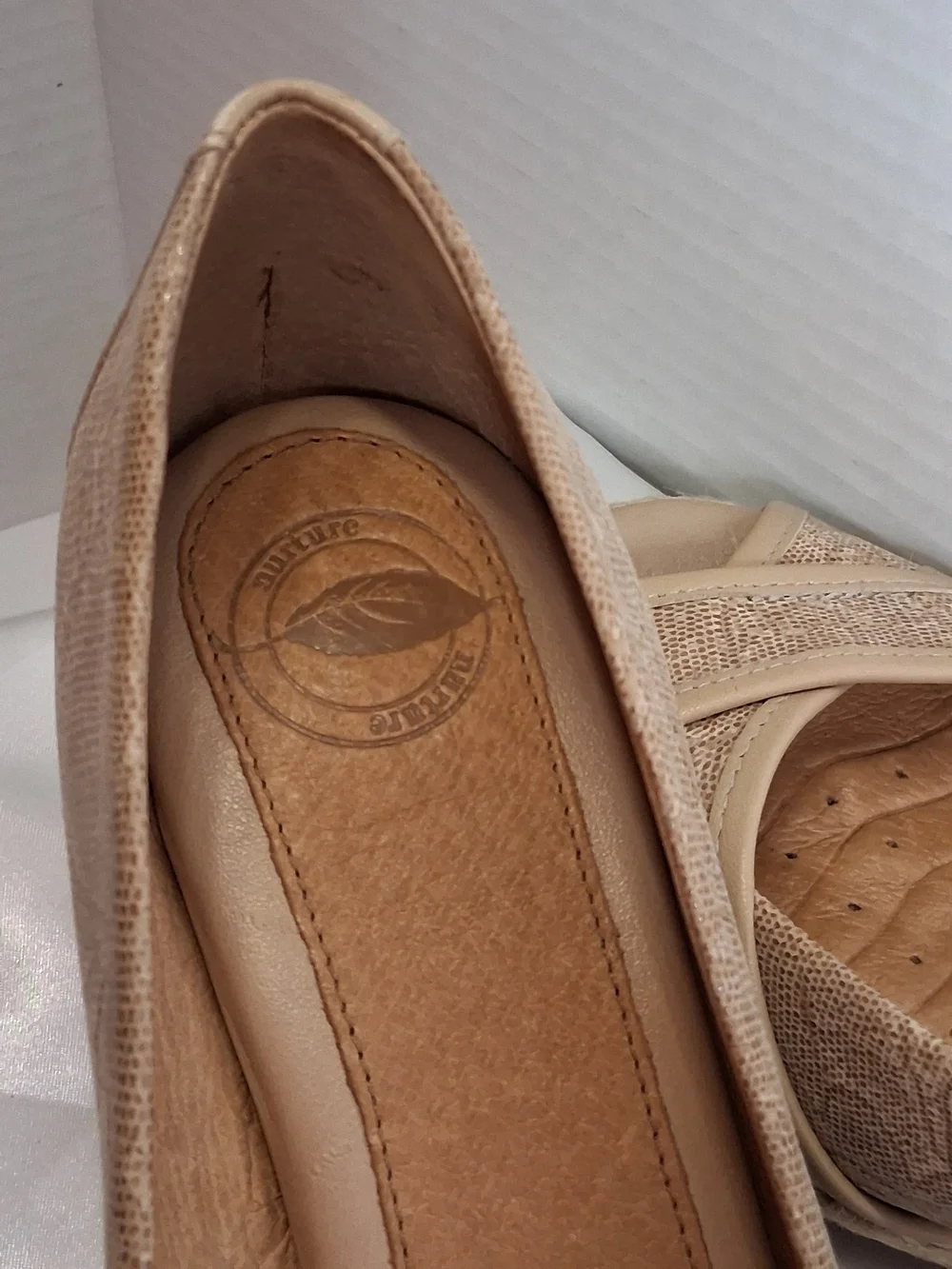 Nurture by Lamaze Neutral Beige Espadrille Wedge Peep-Toe